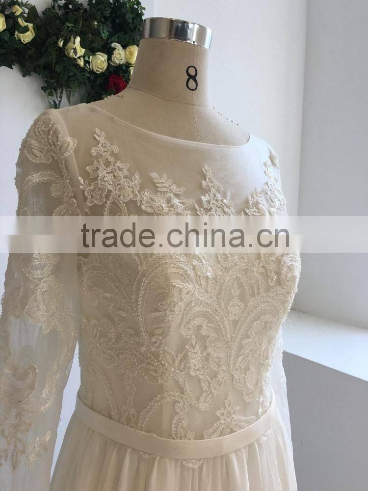 Guangzhou Supplier wedding dress 2016 long sleeve