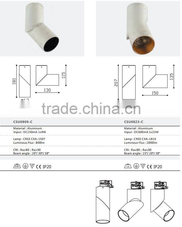 23w adjustable cob led surface mounted downlight