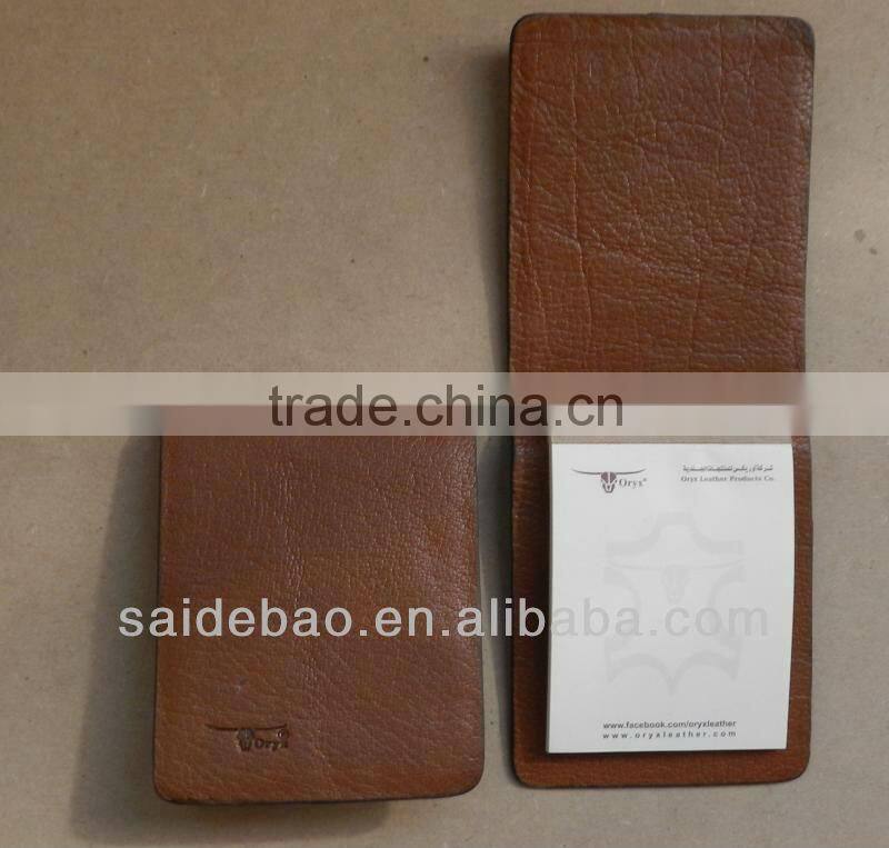 PU leather writing memo pad holder with pen