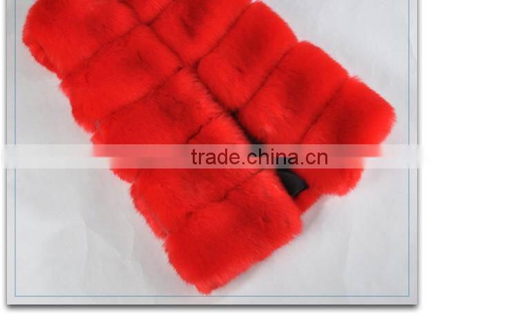 women fake fur vest jacket black