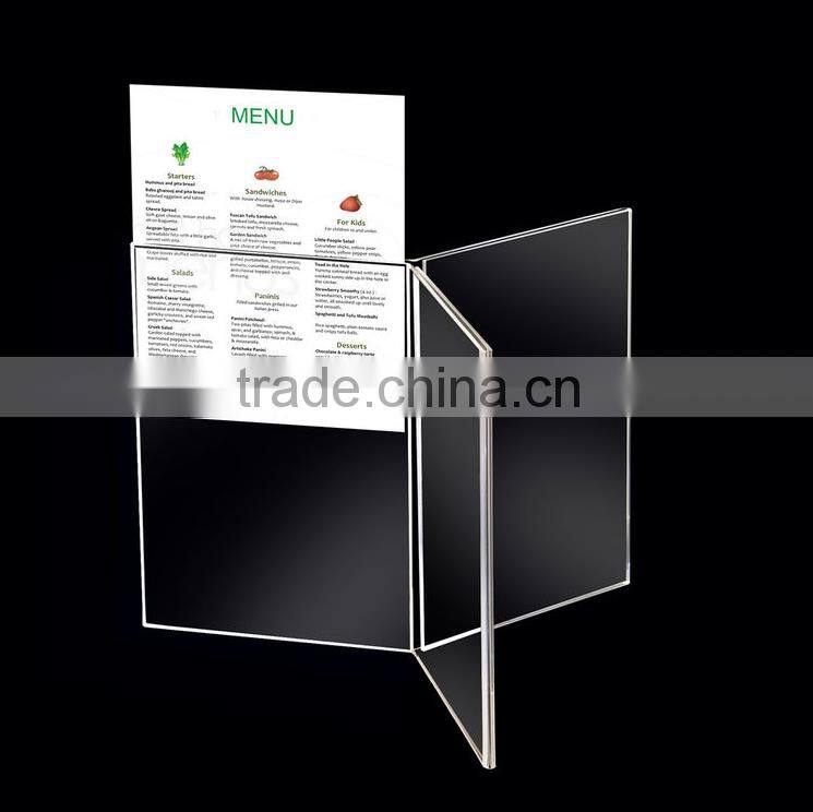6 faced clear table top acrylic menu holder,acrylic menu stand,acrylic a5 menu stand