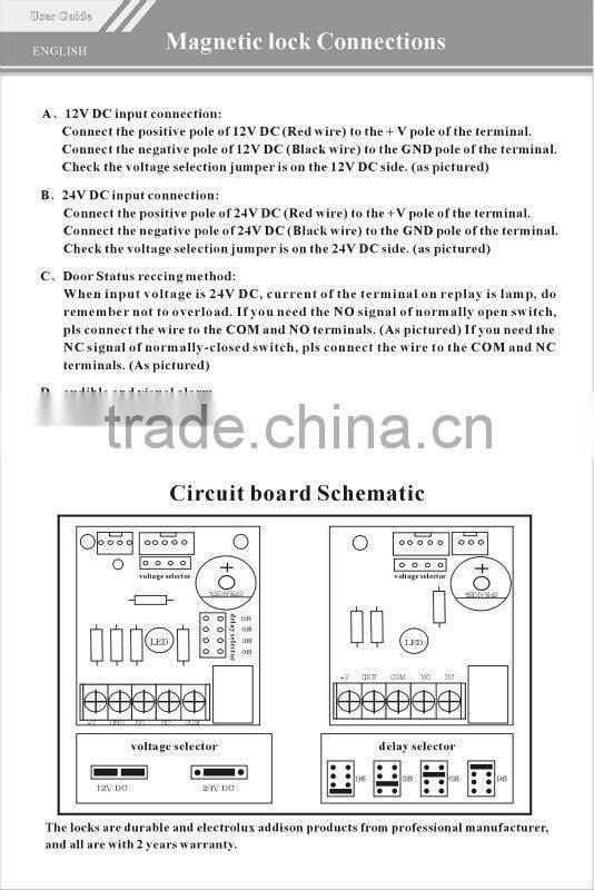 Xpo-180GFT 180Kg/350lbs Electric Magnetic Locks with Time Delay