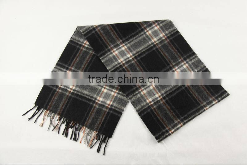 Popular twill silk scarf, scarf with tassels, 100% wool knitted scarf