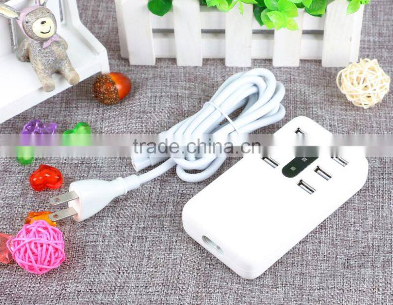 icaber US Plug 6 USB Ports Travel /Home Wall Charger Adapter Outlet USB Slots Charging Extension Power Socket With Switcher