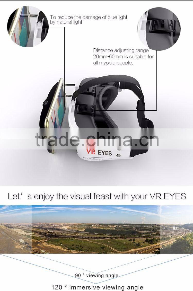 Newest fashion VR BOX VR EYES four colors 3D virtual reality glasses