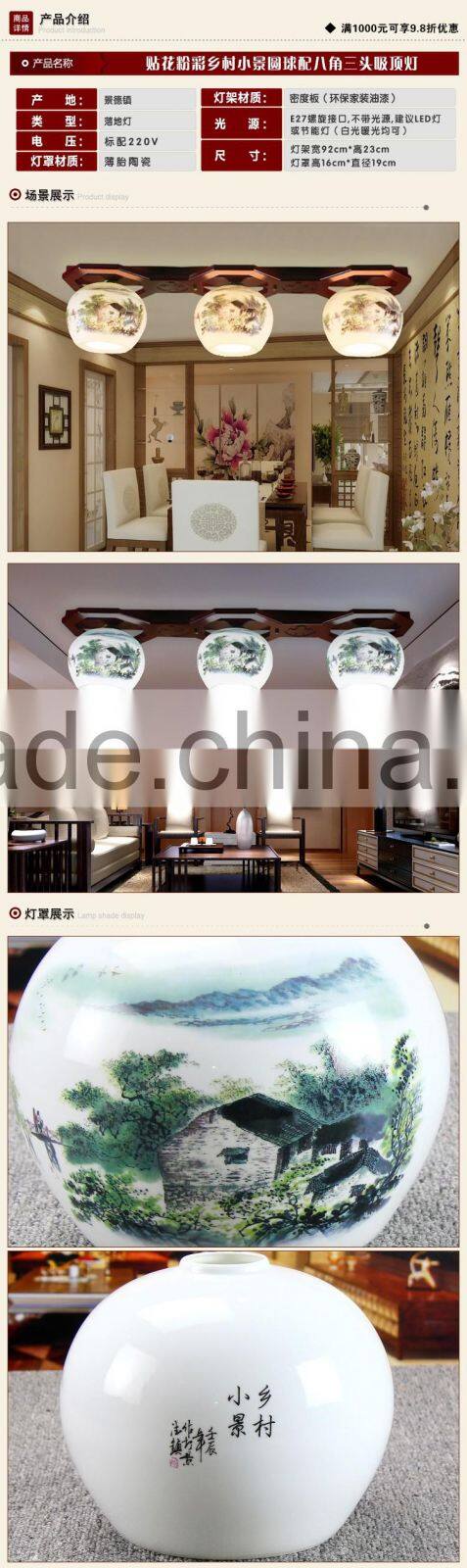Hot selling surface mount high quality color dining room LED lamp led ceiling light wood ceramic lamp