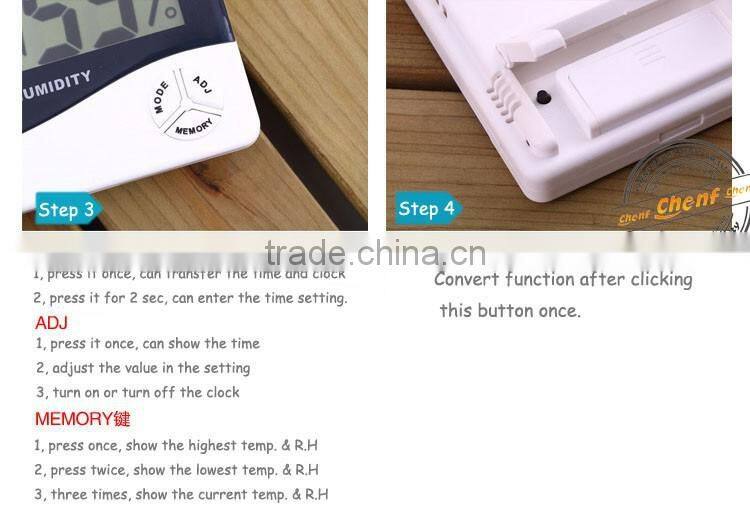 Newest LCD Digital Room Thermometer for Temperature, humidity with Alarm Function