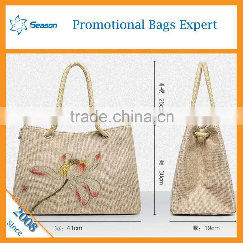 Wholesale shopping bag jute beach bag cheap jute bag