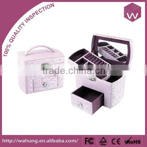 Promotional PU Jewellery Packing Boxes & Brown Jewellery Packing Box Drawer Mirror For Sale