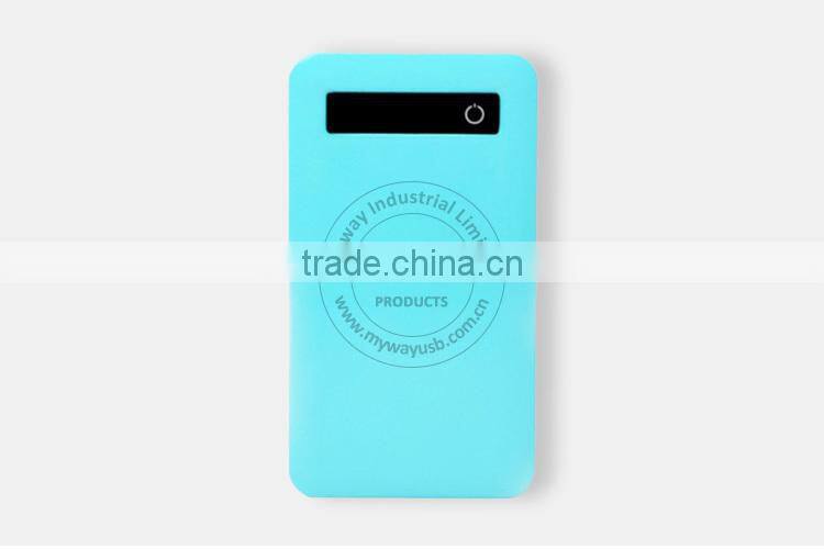 2015 new arrival colorful slim portable cell phone power bank/portable power bank with LED indicator