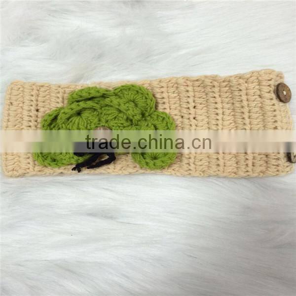 handmade knitted crochet flower heaband, crochet flower headband