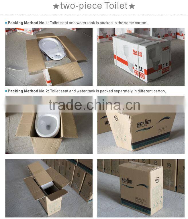 New Design Washdown two piece toilets , bathroom Ceramic wc toilet