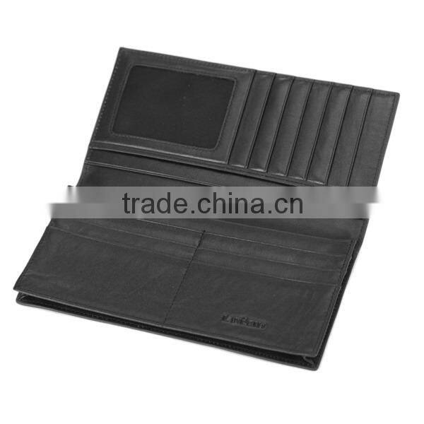 Factory Hot Sell European Trendy Designer Gray Genuine Leather Men's Wallet