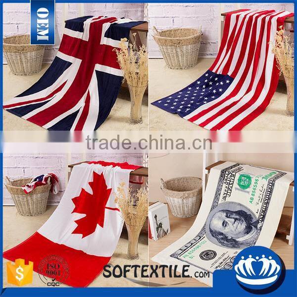 new design super absorbent Wholesale cheap microfiber Promotion custom printed beach towel