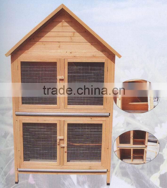LEAFFY-Wooden with Asphalt Roof Rabbit House RH-8007