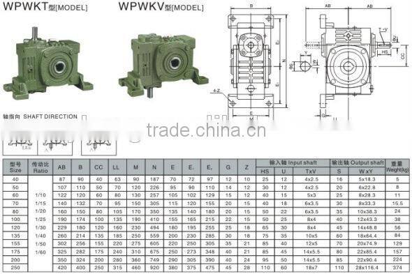 0.12KW Electric Motor Reduction Gearbox
