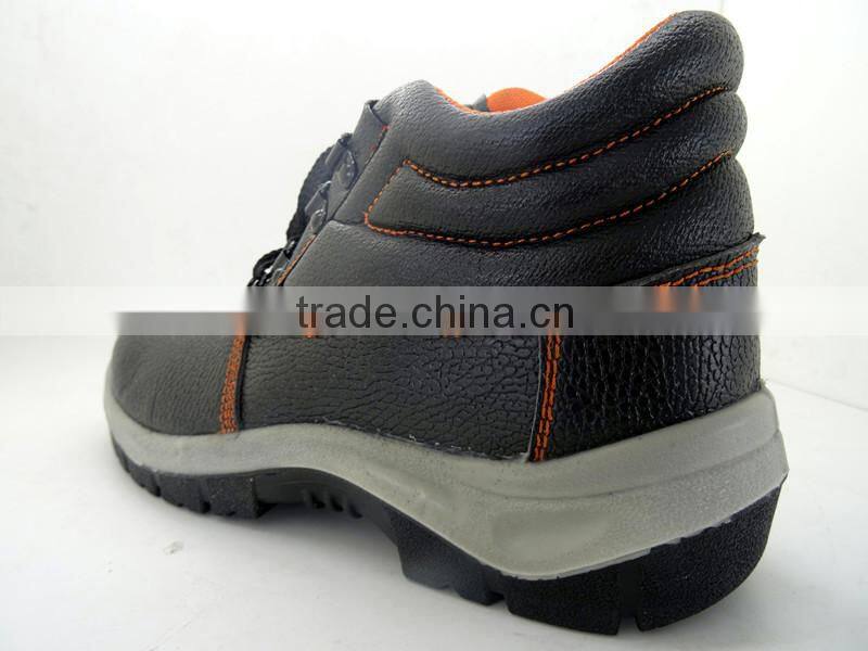 black genuine leather pu sole safety work shoes low price construction safety shoes Hammer safety shoe for Middle East market.
