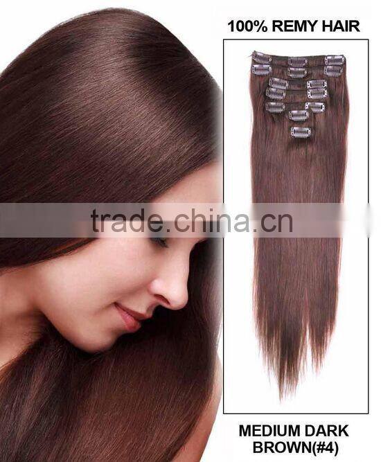 2015 new human clip on hair extension