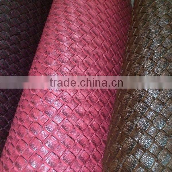 Weave embossed PVC leather sofa fabric material prices with good quality