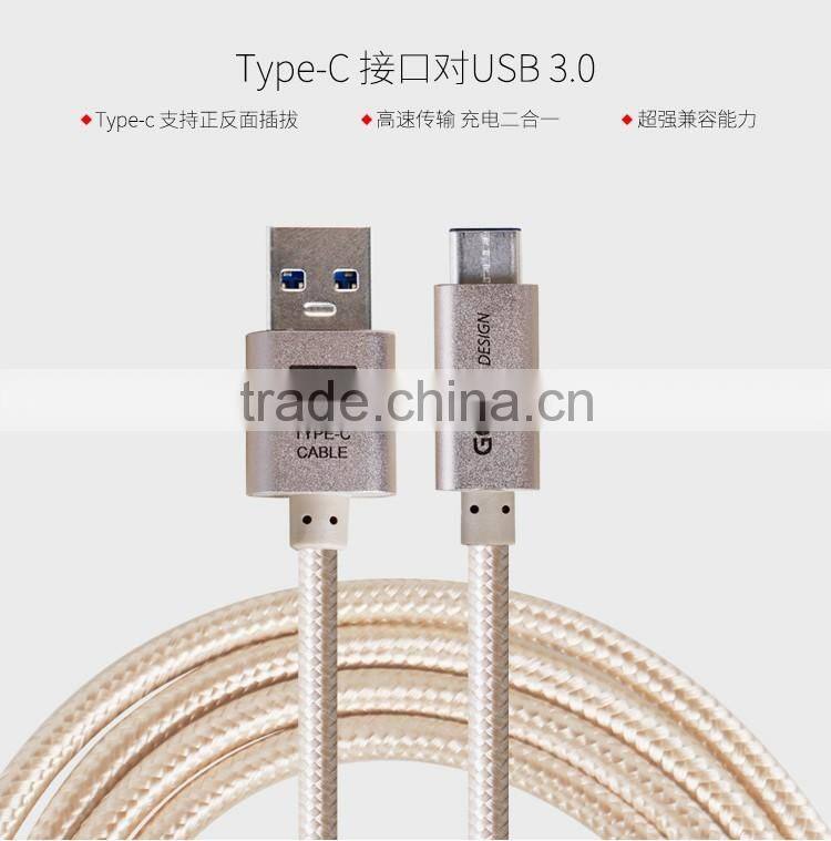 Original GOLF Fast Charger USB 3.0 Type-C Data Sync Charging Cable For Macbook / Nokia N1 / LeTV / Pro Type-C