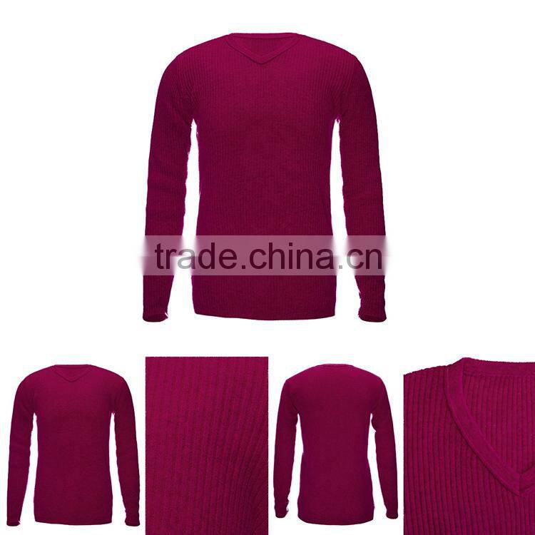 Fashion plain knit 100%cashmere Pullover sweater for men