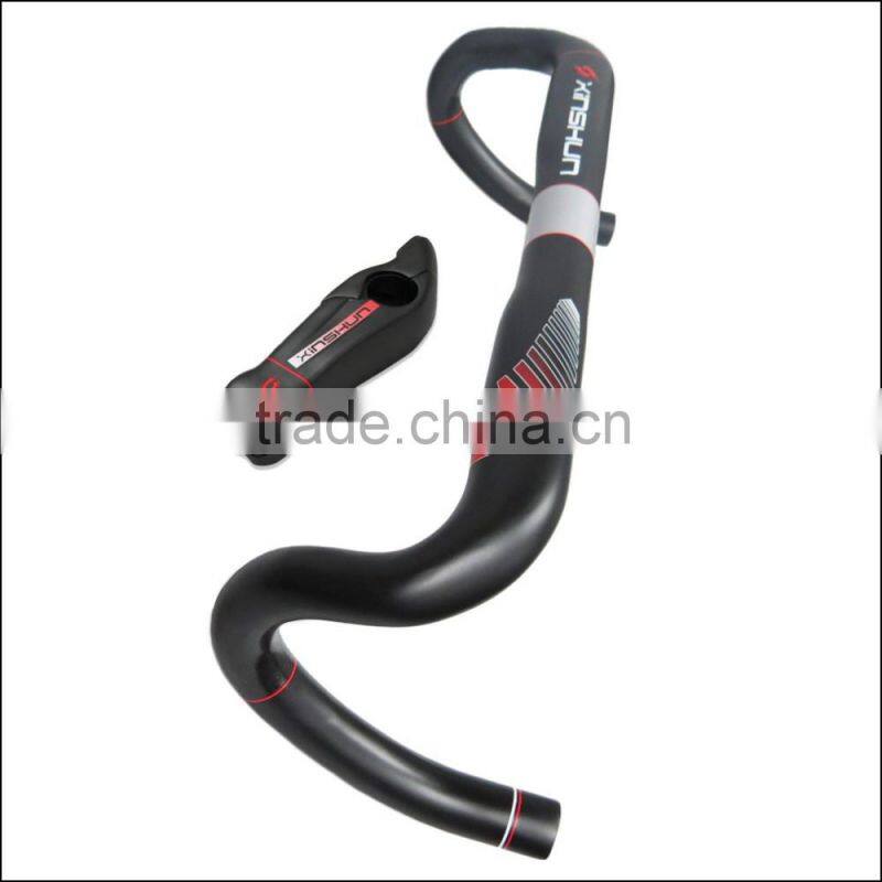 2016 xinshun mountain bikes carbon handlebar mtb road bike accessories bicycle parts grips with stem BH2212