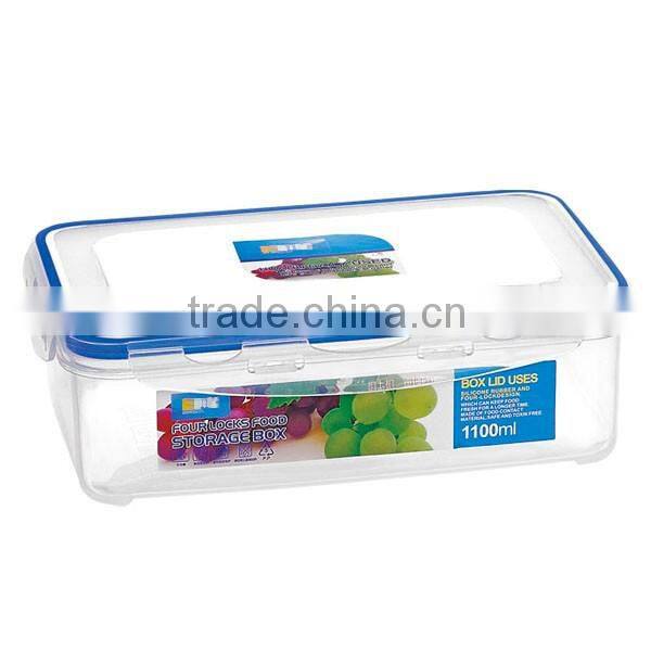 Rectangle Shape BPA Free Airtight 1100ml Kitchen Food Cereal Storage Container China Factory