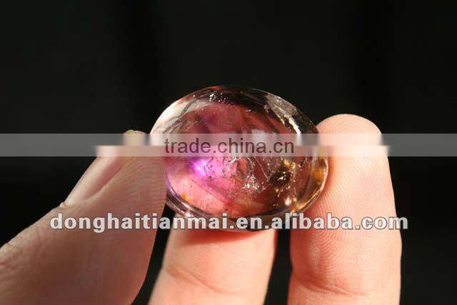 pink Natural clear crystal ball can make necklace