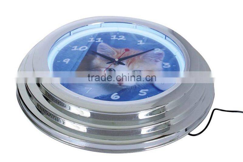 12 inch chrome neon clock 2015