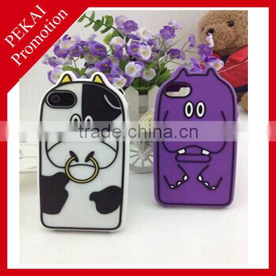 Cartoon Silicone Case For mobile phone with chain
