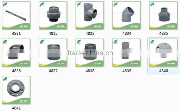 CPVC ASTM2846 equal tee pipe and fittings valves for cold and hot water supplying