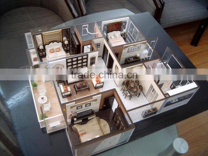Architectural model layout with lighting 1/25