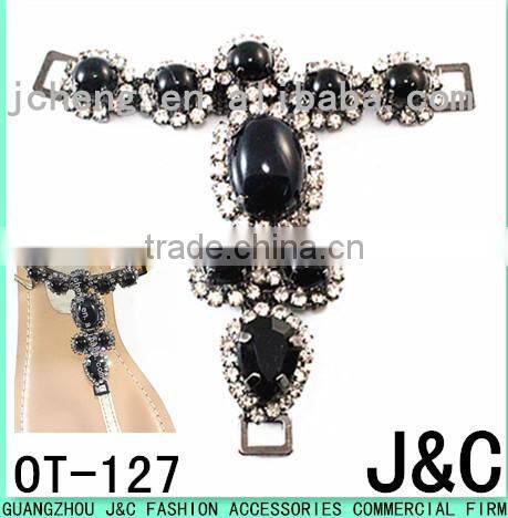 fashion jeweled rhinestone and acrylic stone lady shoe accessories