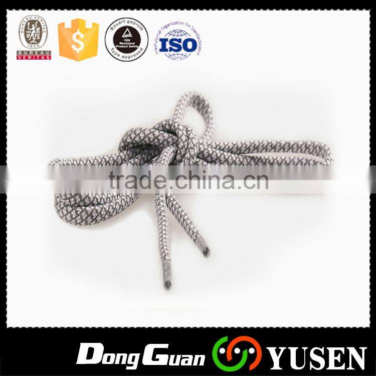 Fashion shoelace 4mm reflective laces with plastic shoe lace tips