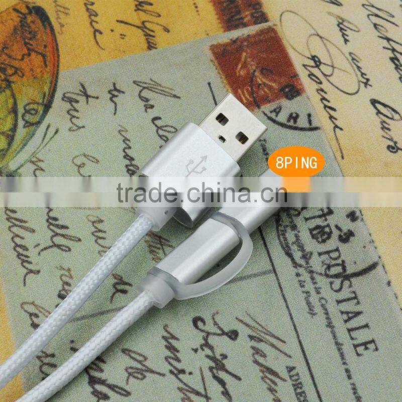 2016 PNGXE latest fast charging usb charger cable for Iphone6 and for Samsung S6 2 in 1 usb cable
