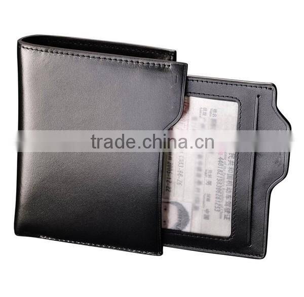Real leather men travel wallet with rfid card holder and coin pocket