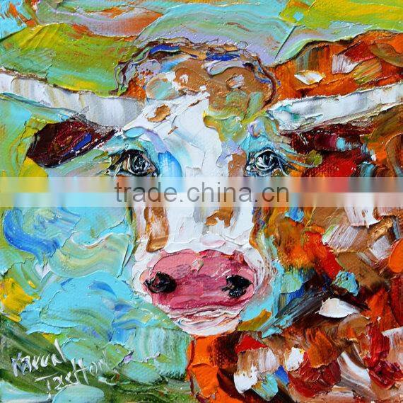 Modern Cartoon Handmade Oil Dog Painting On Canvas For Decor