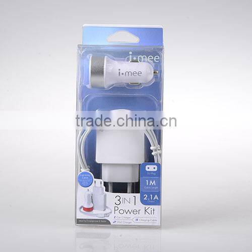i-mee Power Kit (2.1A wall charger, 2.1A rainbow car charger and lightning cables)