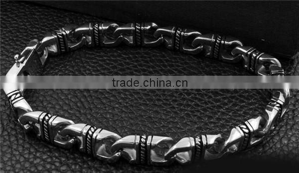 Novelty vintage punk style 316 L stainless steel chain bracelet