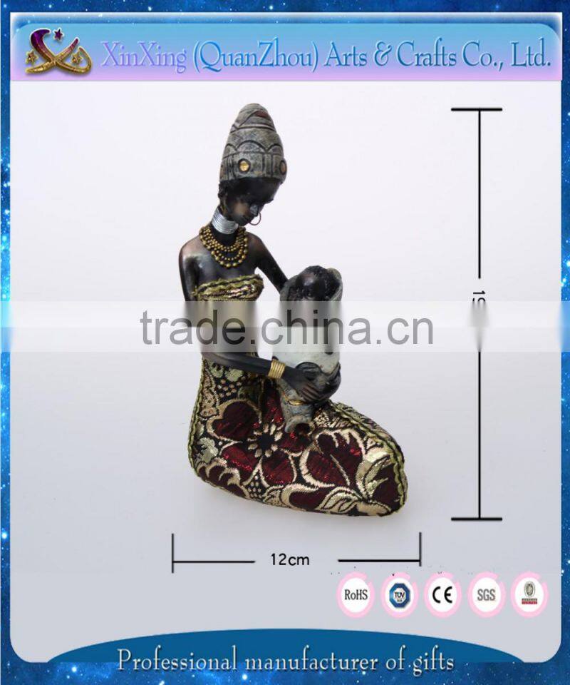 home decoration sexy african lady resin figure