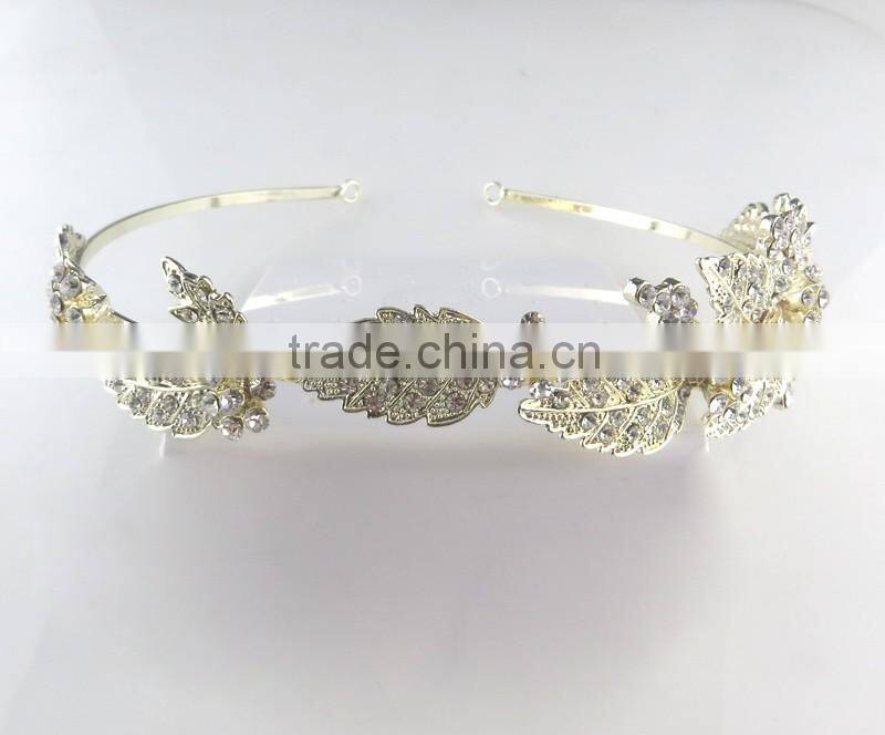Elegant fashion flower leaf tiara