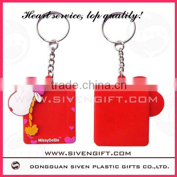 soft pvc mini photo frame keychain for promotional gift