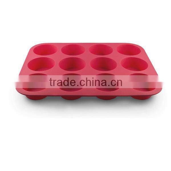 food grade 12 cups Silicone muffin pan Silicone muffin cake pan cake tray