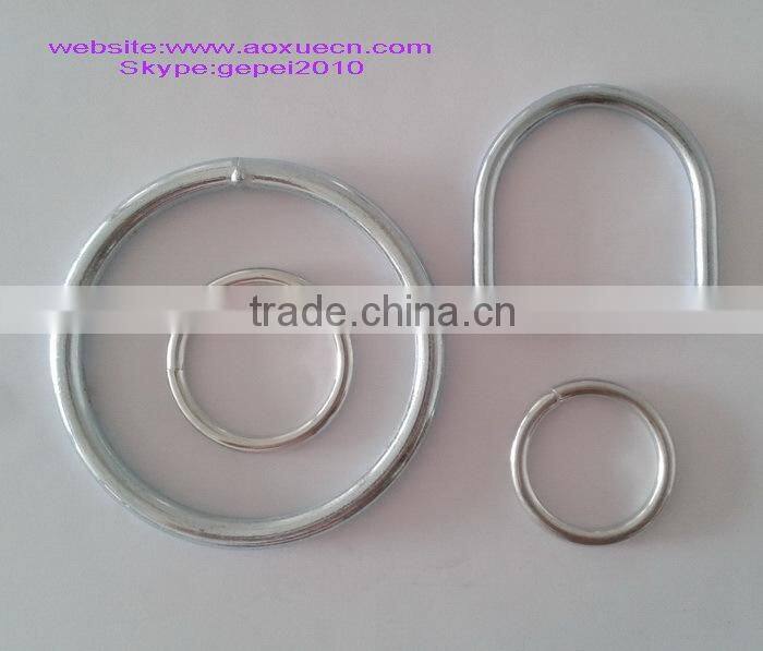 Welded d ring and o ring, metal rings for connecting