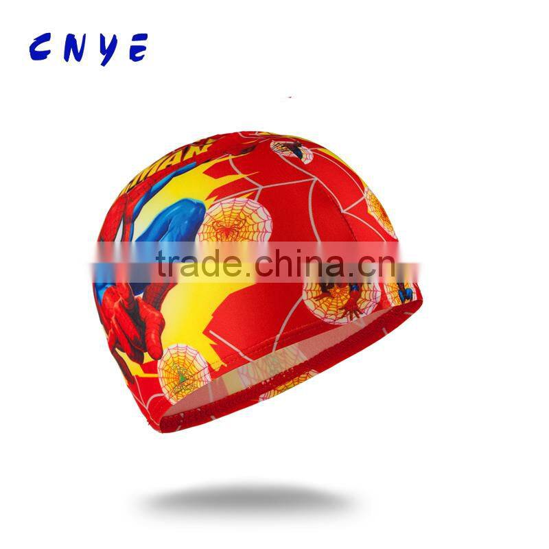 CNYE High quality kids lycra nylon spandex swimming cap,New promotional silicone kids swim cap
