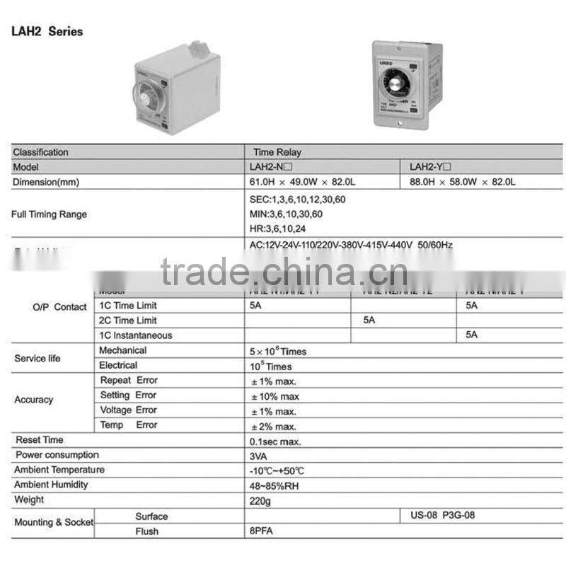 LAH2-N/AH2-Y time relay
