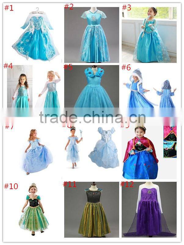 Kids Girls Dresses Elsa dress costume Princess Anna party dresses flower dresses princess girls summer printed specil occasion