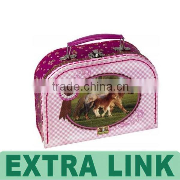 Hot Sale Cardboard Paper Children Suitcase With Metal Handle Gift Box