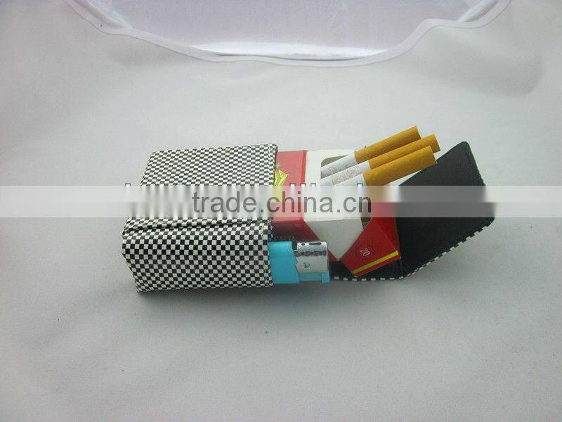 black & white stripes design print pu leather cigarette case cigarette holder leather pouch for cigarette pack