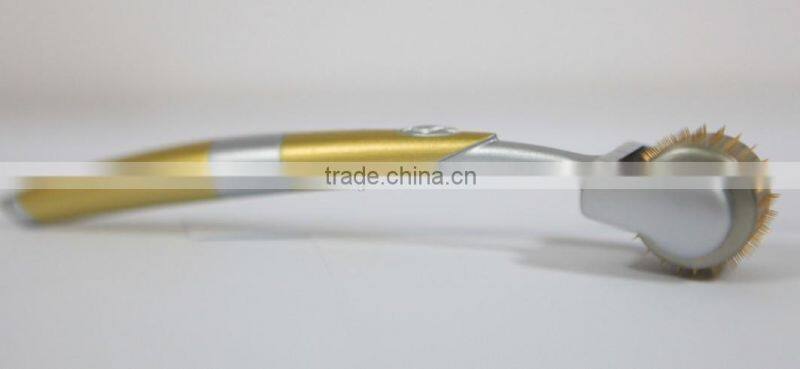 Good quality cosmetic product Silvery& golden ZGTS titanium Derma Roller/micro needle skin roller for acne,scar removal -L006